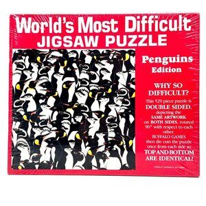 Worlds Most Difficult Jigsaw Puzzle Penguins Edition 529 Pieces Double-Sided New